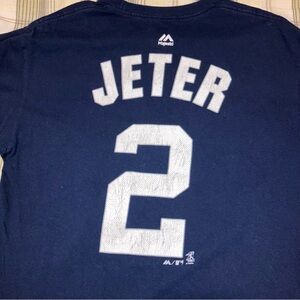NY New York Yankees Derek Jeter 2 Majestic Tee MBL